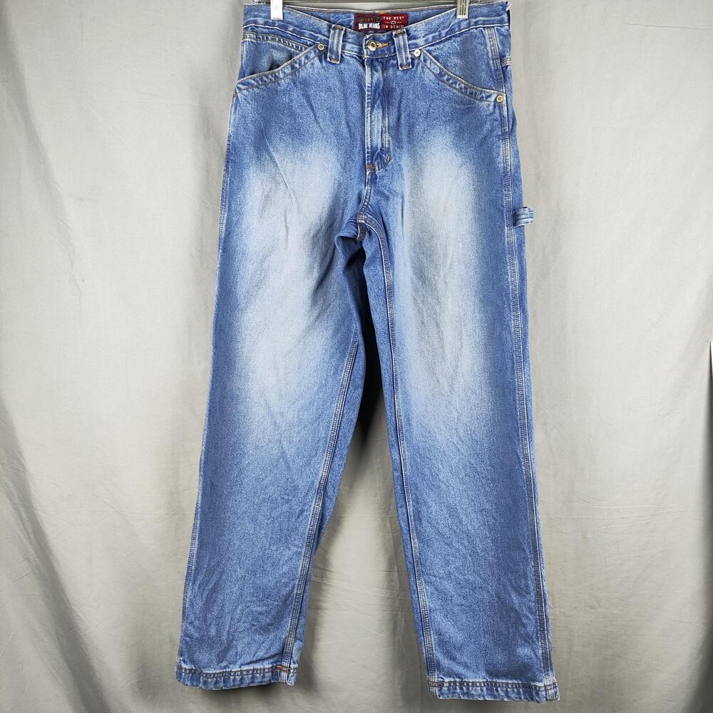 Old Navy Jeans Mens 32x32 Light Wash Blue Relaxed Straight Carpenter Denim Pants